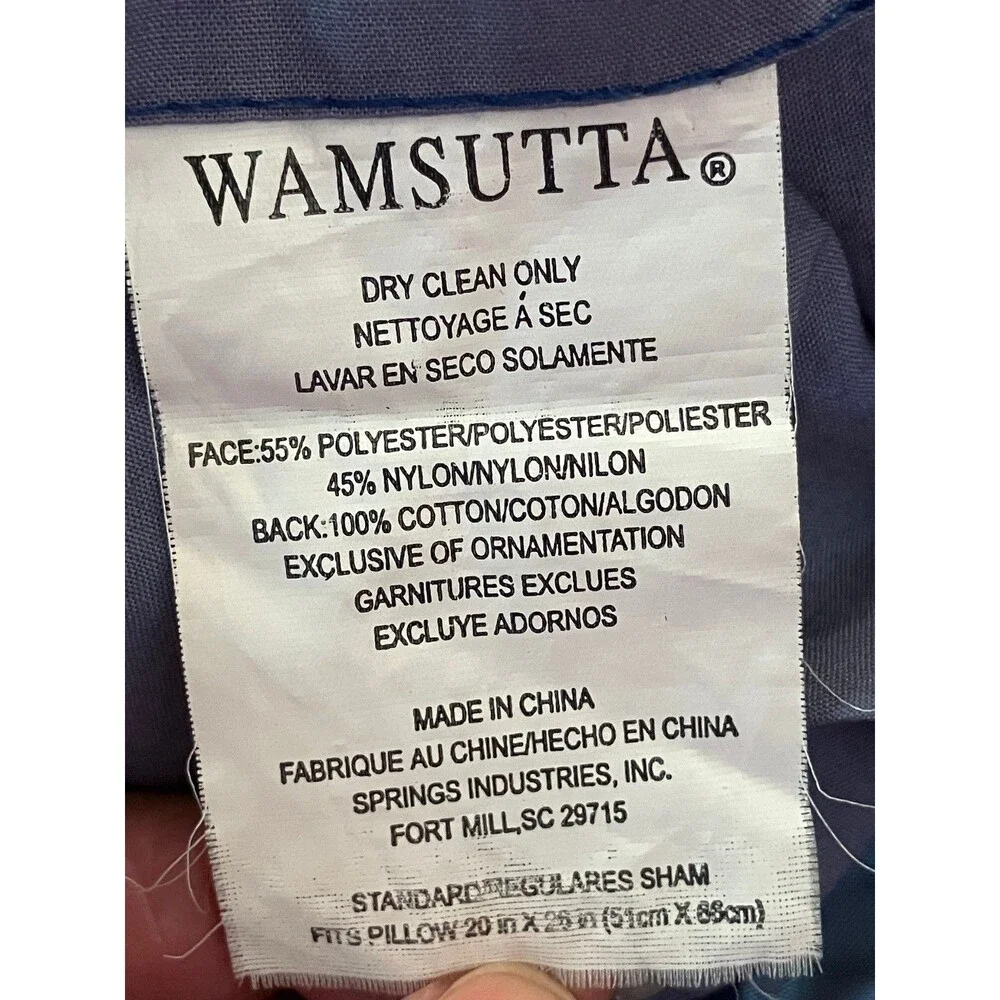 iridescent Wamsutta Standard 2 Pillow Shams Set 2 Blue Multicolor Striped 20x26